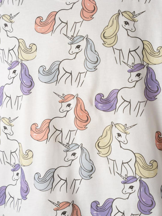 Evita Pijama Copii Vară Albă Unicorns