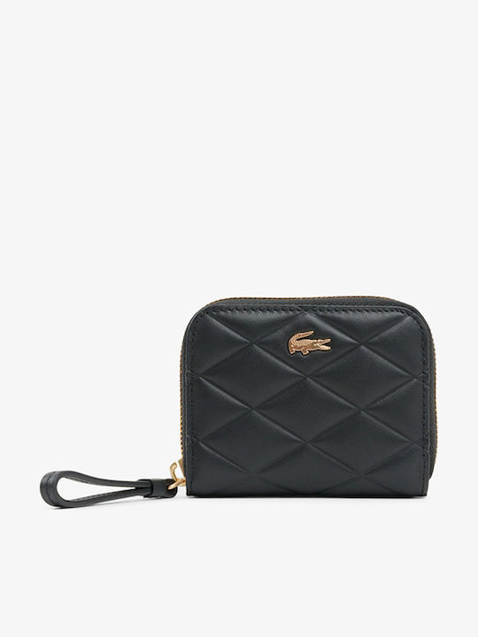 Lacoste Money Pieces Μικρό Δερμάτινο Γυναικείο Πορτοφόλι Μαύρο