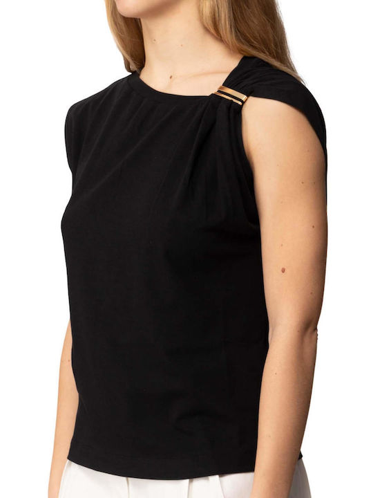 Maglia Women's Cotton Sleeveless Black Blouse