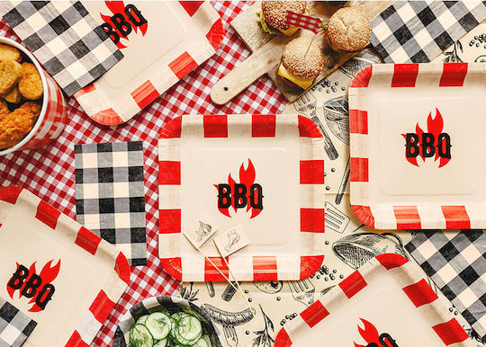 Χαρτοπετσέτες Καρό Μαύρες Bbq Party 20τμχ