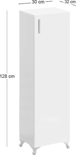 Mine Στήλη Κουζίνας Λευκό 30x32x128εκ.