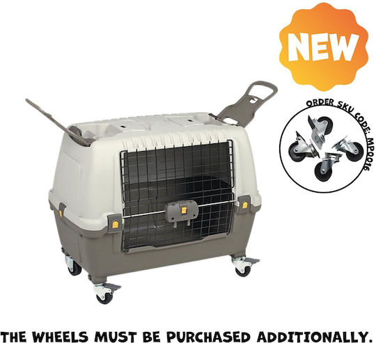 Uniq Dog Transport Cage with Wheels Brown 99x60x68cm
