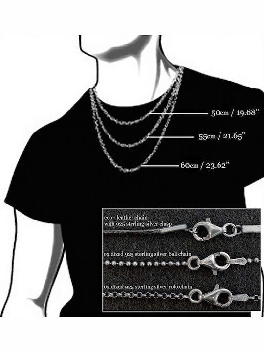 Hängende Charms Männlich Kamera Kino Handgefertigt Silber 925 Kordel Kunstleder 50cm