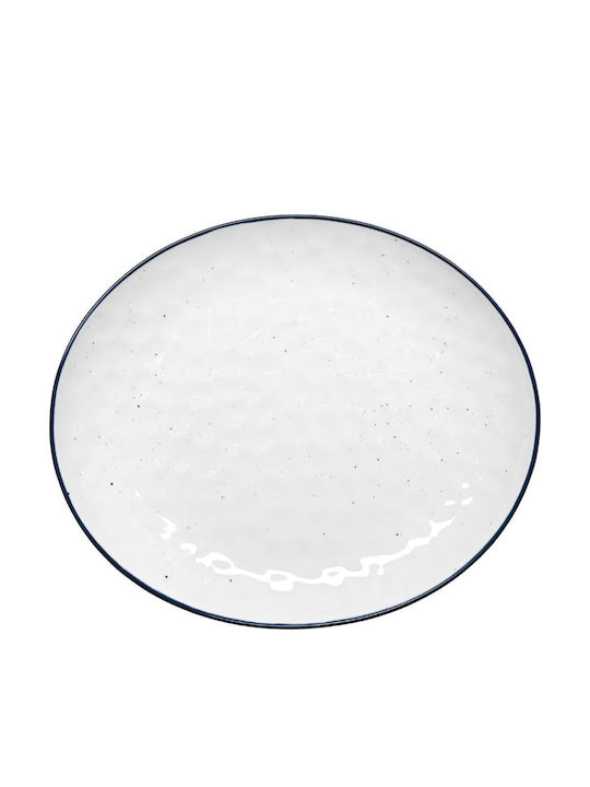 Estia Pebbles Serving Plate Shallow Porcelain White with Diameter 28cm