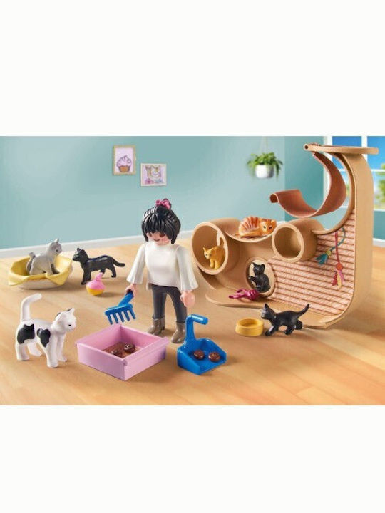 Easter Candle with Toy Mylife Cafe with Cats for Ages 4+ Playmobil