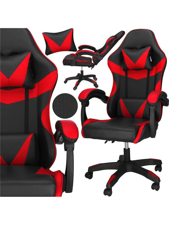 Gaming Chair Artificial Leather with Adjustable Arms Red