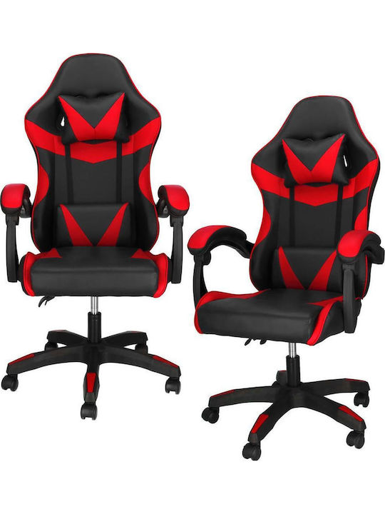Gaming Chair Artificial Leather with Adjustable Arms Red