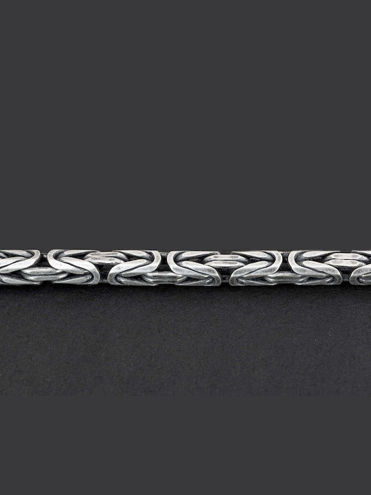 Men's Bracelet Byzantine Chain Handcrafted Silver 925 21cm