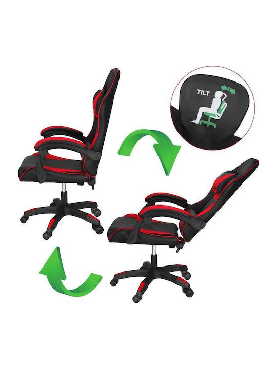 Gaming Chair Artificial Leather with Adjustable Arms Red
