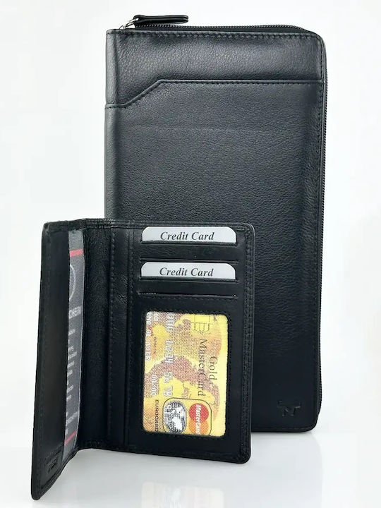 Herrenbrieftasche Leder Schwarz