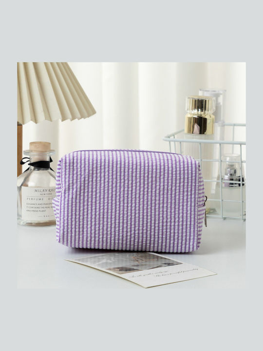Women's Striped Makeup Bag Green