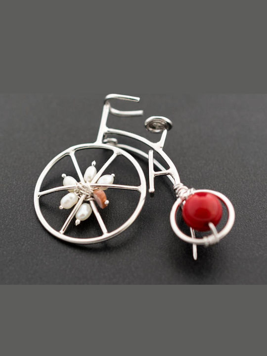 Vintage Bicycle Pin Handmade Silver 925