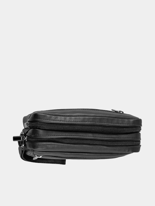 Leder Herren Handtasche Schwarz