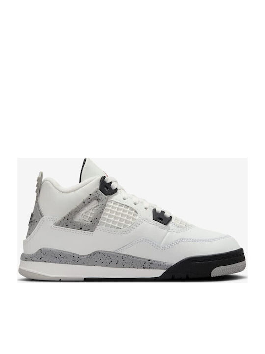4 Retro Kids Sneakers With Velcro White