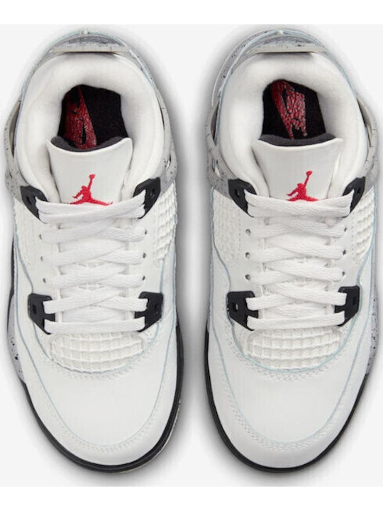 4 Retro Kids Sneakers With Velcro White