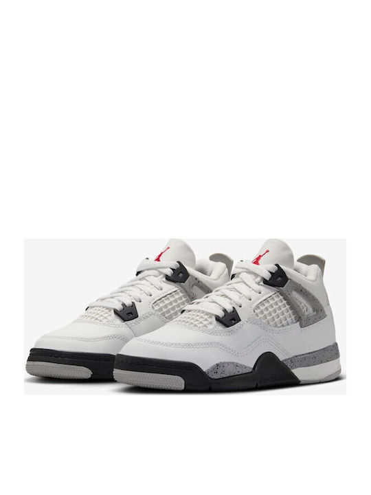 4 Retro Kids Sneakers With Velcro White