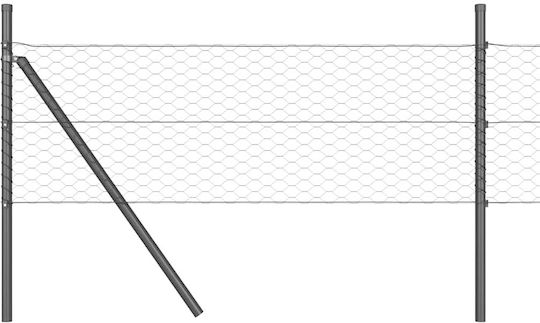 vidaXL Wire Fencing Set Gray 0.8x10m