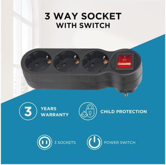 GSC Power Strip 3 Sockets with Switch