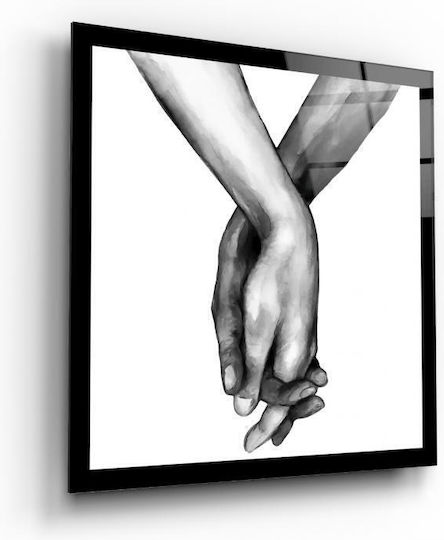 Dreifach Glas Gemälde Set Mit Wort Liebe Schwarz-Weiß (50x50cm)