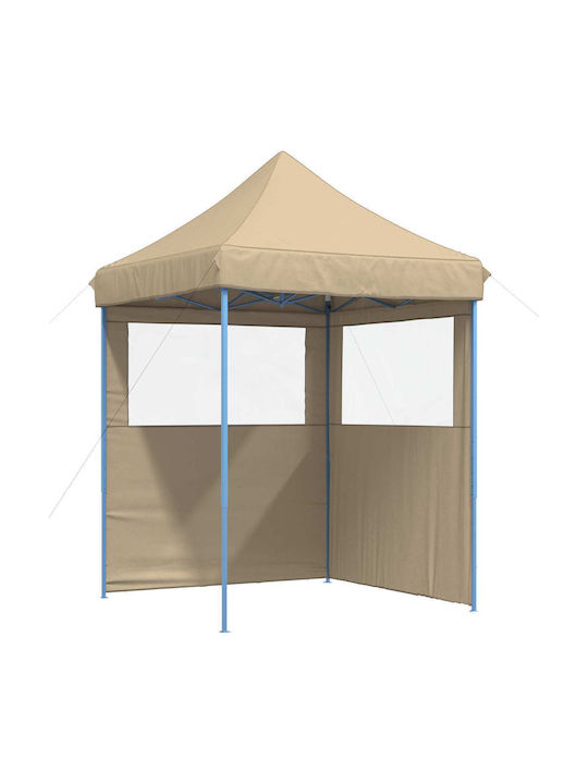 vidaXL Foldable Garden Gazebo Beige 2x2m