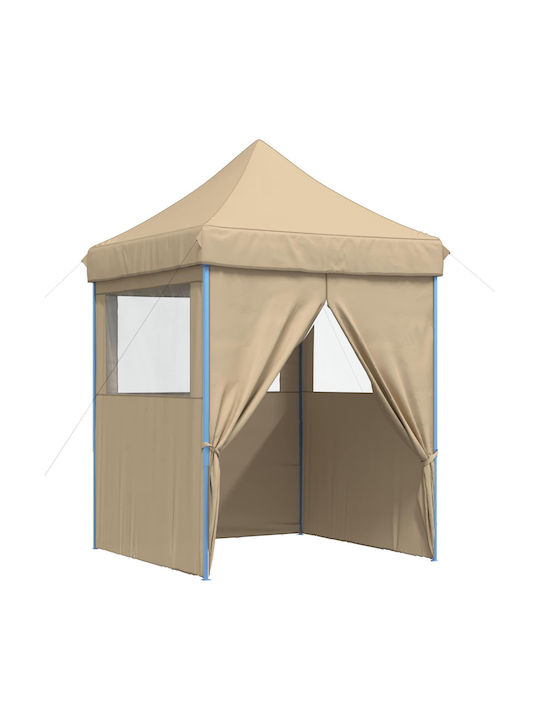 vidaXL Zusammenklappbares Gazebo Garten Beige 2x2m
