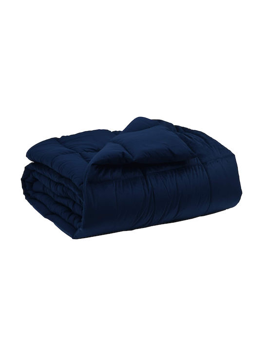 vidaXL Плик За Завивка Единичен 155x220 Тъмносин