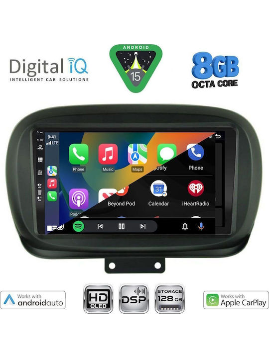 Digital IQ Car Audio System for Fiat 500X 2014-2019 Bluetooth USB Wi-Fi GPS Apple CarPlay Android Auto with 9 Inch Touch Screen DIGITAL IQ BXF 7134 CPAA