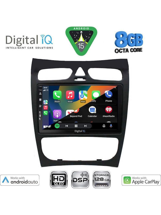 Digital IQ Car Audio System for Mercedes-Benz CLK Class 2000-2004 Bluetooth USB WiFi GPS Apple CarPlay Android Auto with 9" Touch Screen
