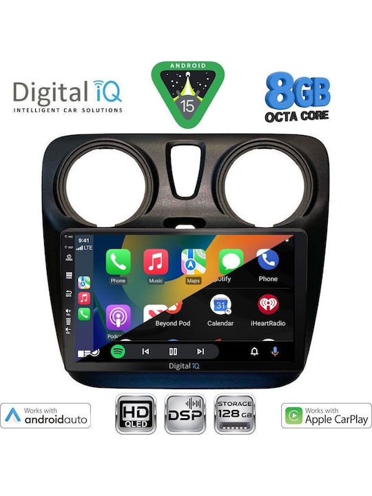 Digital IQ Car Audio System for Dacia Dokker 2012-2022 (Bluetooth/USB/WiFi/GPS/Apple CarPlay/Android Auto) with 9" Touch Screen
