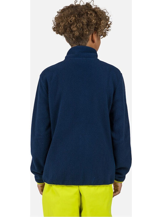 Kinder-Strickjacke Fleece Marineblau