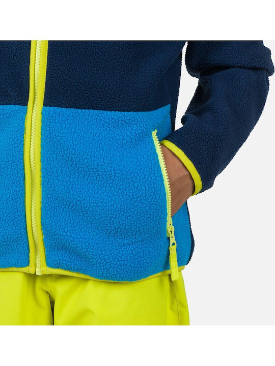 Kinder-Strickjacke Fleece Marineblau