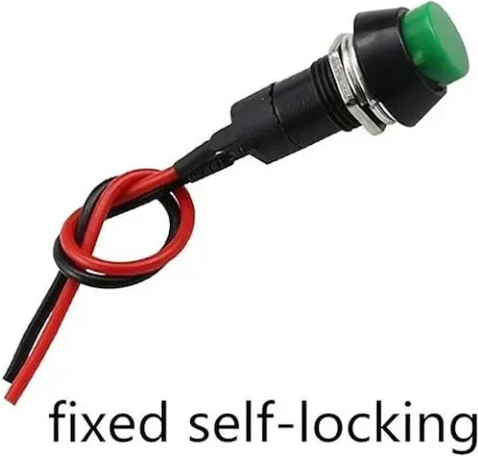 Превключвател Button On Off Ф12 Кабел 12v 24v Зелен