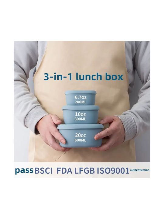 Pandaboo Set Red Silicone Lunch Boxes 3 Pieces