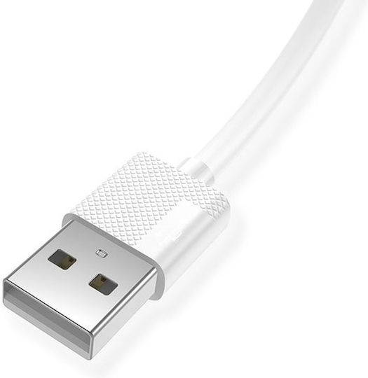 T-Phox Regular USB 2.0 to micro USB Cable Λευκό 1.2m