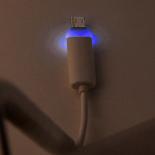 LED USB 2.0 to micro USB Cable Λευκό 1m (SAS0538W)