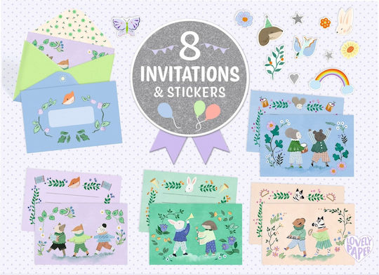 Animal Parade Invitation Set Djeco