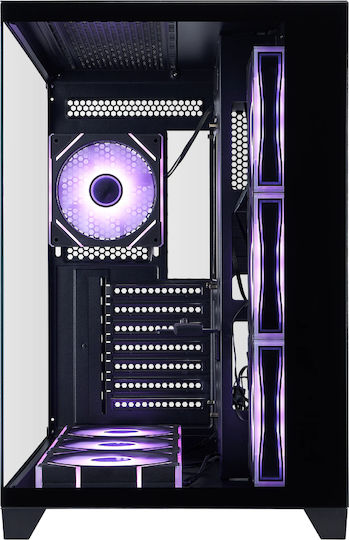 1STPLAYER Megaview MV8 Gaming Midi Tower Κουτί Υπολογιστή με Πλαϊνό Παράθυρο και ARGB Φωτισμό Μαύρο