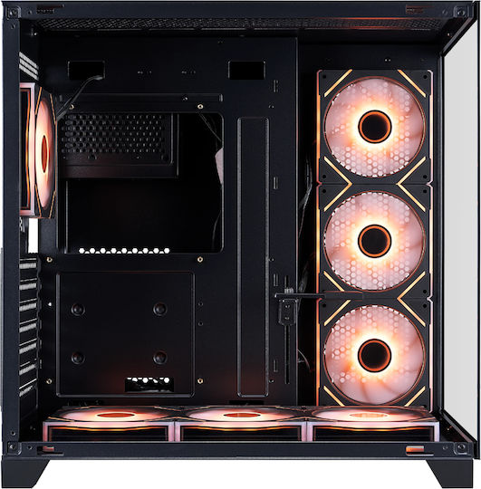 1STPLAYER Megaview MV8 Gaming Midi Tower Κουτί Υπολογιστή με Πλαϊνό Παράθυρο και ARGB Φωτισμό Μαύρο