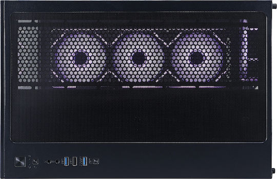 1STPLAYER Megaview MV8 Gaming Midi Tower Κουτί Υπολογιστή με Πλαϊνό Παράθυρο και ARGB Φωτισμό Μαύρο