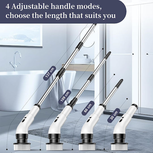 SPV SPV-586-FJFI Plastic Rotating Cleaning Brush with Handle for Toilet White