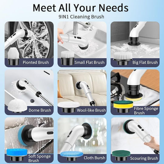 SPV SPV-586-FJFI Plastic Rotating Cleaning Brush with Handle for Toilet White