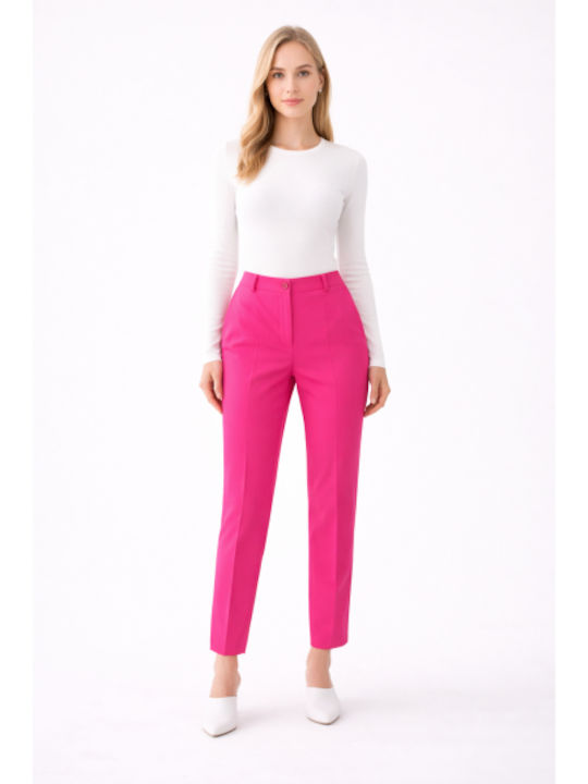 Women's Fabric Trousers in Regular Fit Fuchsia SB-41045-26TR-FUCHSIA