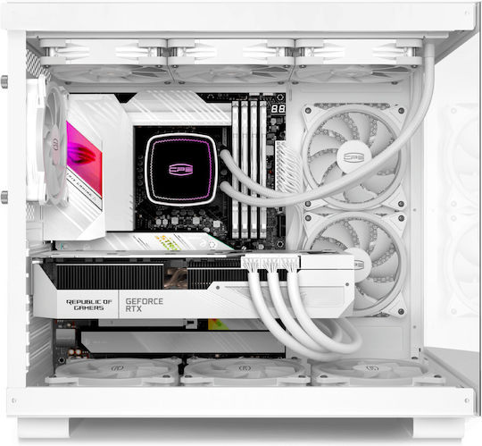 PCCOOLER C3 T500 Gaming Midi Tower Кутия За Компютър Със Страничен Прозорец И ARGB Осветление Бяла