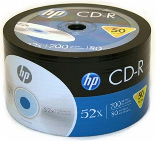 HP Εγγράψιμα CD-R 52x Printable 700MB Cake Box 50τμχ