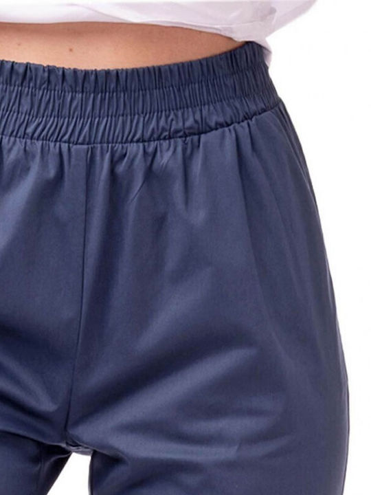 Damen Stoffhose mit Gummiband Marineblau