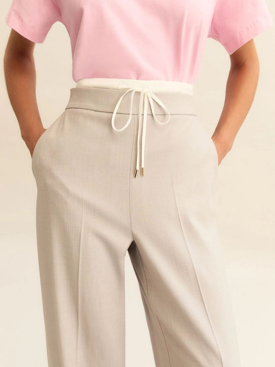 Women's Fabric Trousers Light Gray
