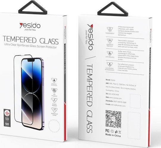 Yesido 5D Gehärtetes Glas Für iPhone 15