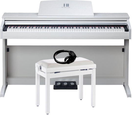 Klavier Electric Etapa Pian A03KLBUA03 Set cu 88 Ponderat Clape și Conectare la Căști Alb
