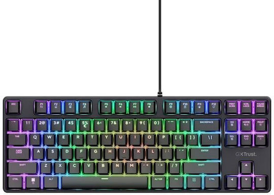 Trust 25724 Gaming Μηχανικό Πληκτρολόγιο Tenkeyless με Huano Brown διακόπτες και RGB φωτισμό (Αγγλικό US)