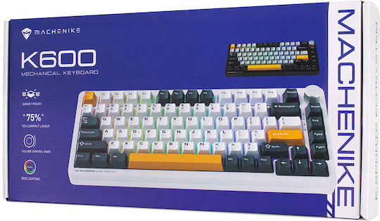 Machenike K600-B82W Wireless Gaming Mechanical Keyboard 75% with GR Silver Switches and RGB Lighting English US
